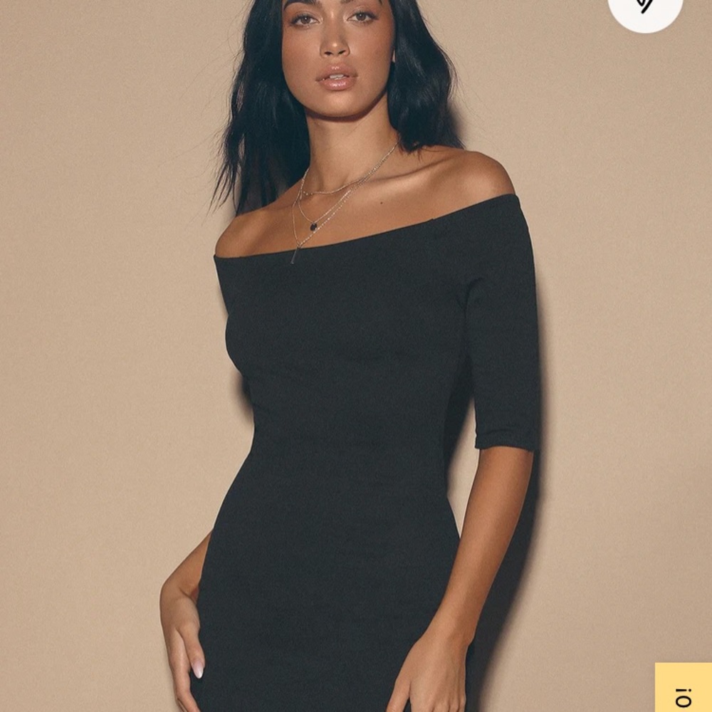 NWT Lulu’s Black Off-the-Shoulder Midi Dress